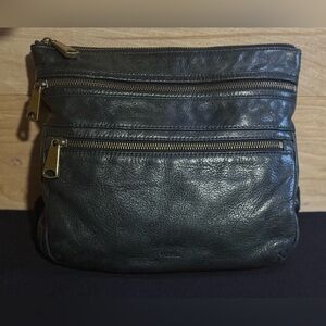 Fossil Crossbody, genuine leather bag, black leather bag
